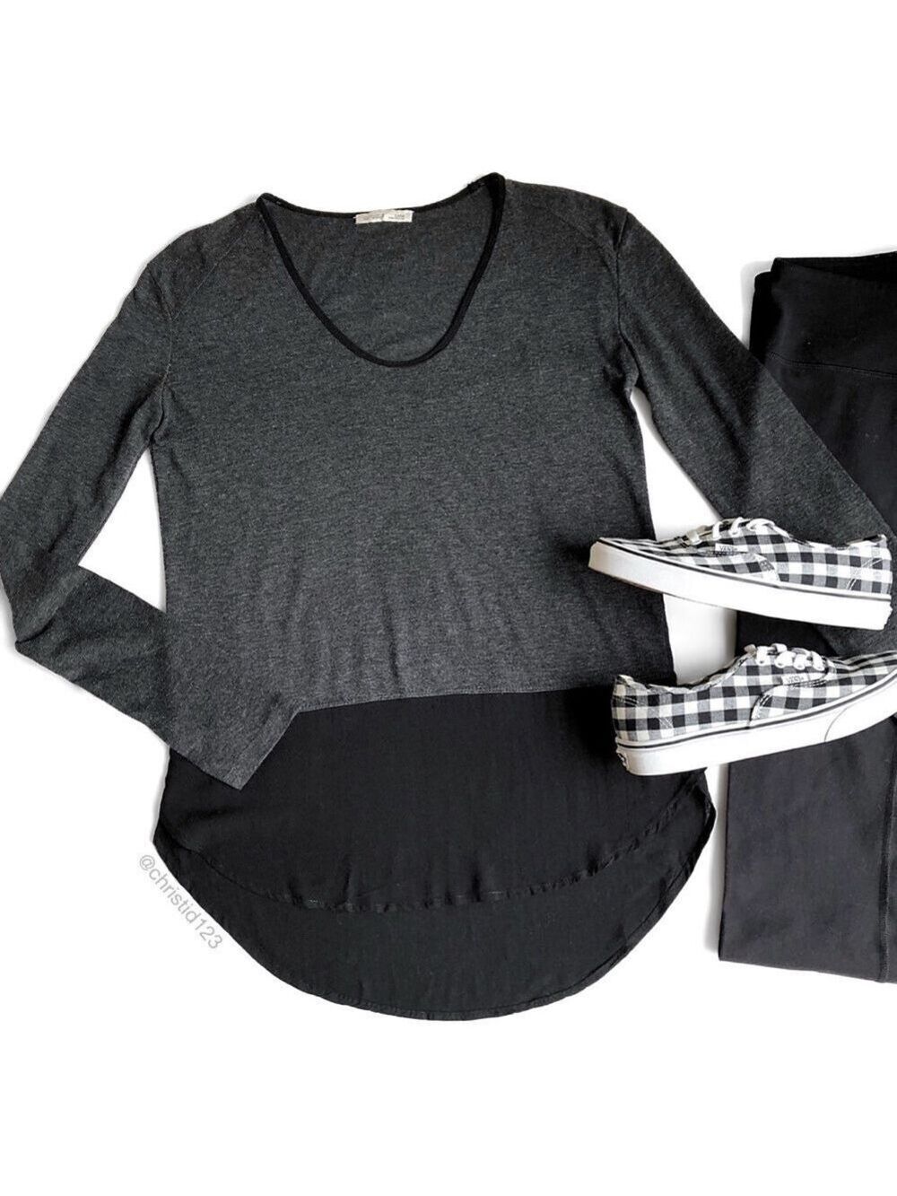 Zara Mixed Fabric Long Sleeve Top